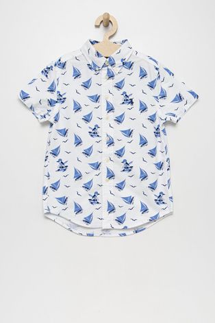 Παιδικό βαμβακερό πουκάμισο Polo Ralph Lauren χρώμα: άσπρο