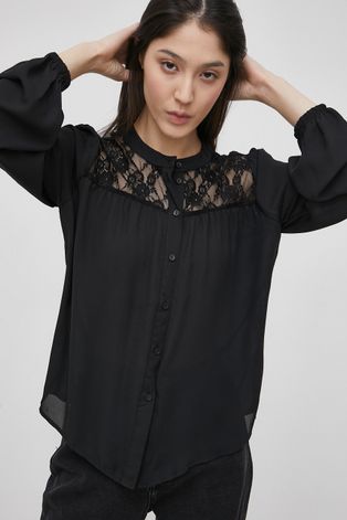 Сорочка JDY жіноча колір чорний regular зі стійкою