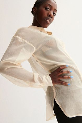 Сорочка Undiz Aya x жіноча колір кремовий regular класичний комір