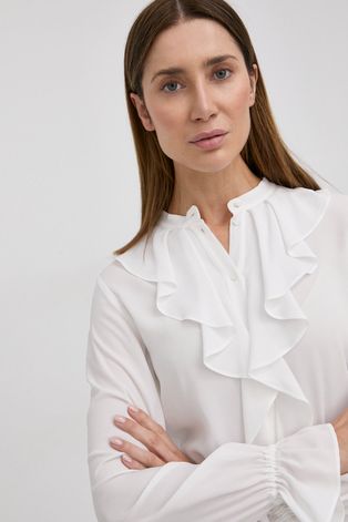 Μεταξωτό πουκάμισο MAX&Co. γυναικείo, χρώμα: άσπρο