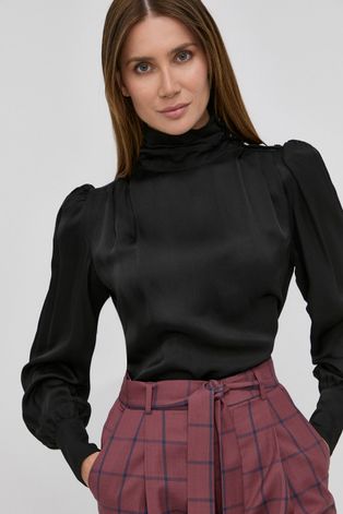 Блуза Custommade дамска в черно с изчистен дизайн