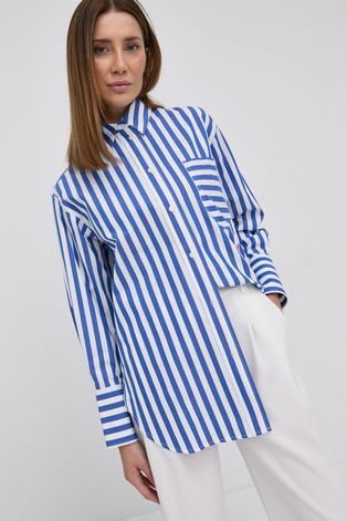 Bavlnená košeľa Victoria Beckham dámska, voľný strih, s klasickým golierom