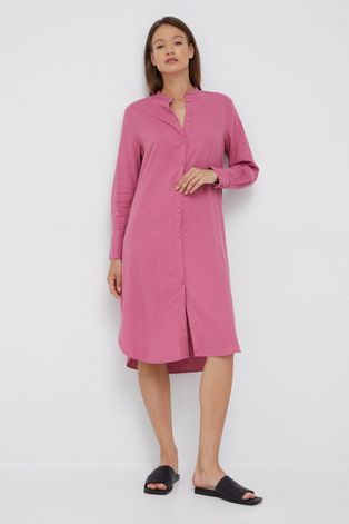 Sisley vászon ruha rózsaszín, mini, oversize