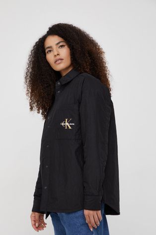 Двусторонняя куртка Calvin Klein Jeans женская цвет чёрный переходная