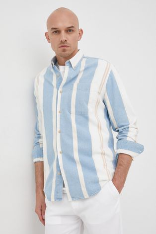 Bavlněné tričko Selected Homme regular, s límečkem button-down