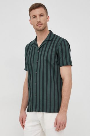 Košulja s dodatkom lana Lindbergh za muškarce, boja: zelena, relaxed