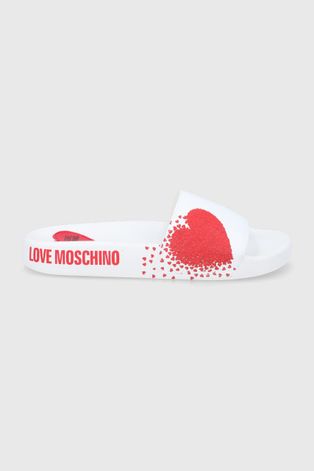 Natikače Love Moschino za žene, boja: bijela