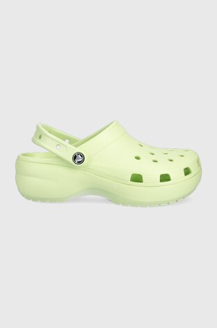 Pantofle Crocs dmsk, zelen barva, na platform