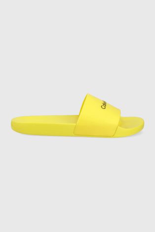 Calvin Klein klapki męskie kolor żółty