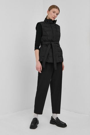 Páperová vesta Bruuns Bazaar Stacia dámska, čierna farba, prechodná