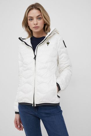 Пухова куртка Blauer жіноча колір білий перехідна