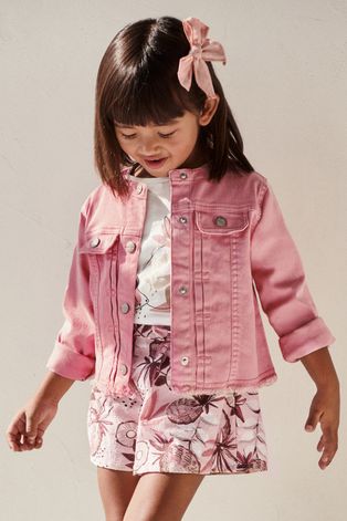 Mayoral kurtka jeansowa dziecięca kolor różowy