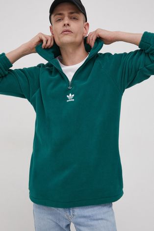 Кофта adidas Originals Adicolor чоловіча колір зелений гладка