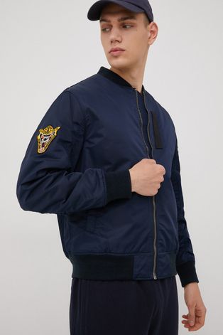 Куртка-бомбер Superdry чоловічий колір синій перехідна