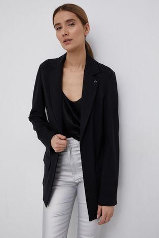 Пиджак Calvin Klein цвет чёрный без замка гладкая
