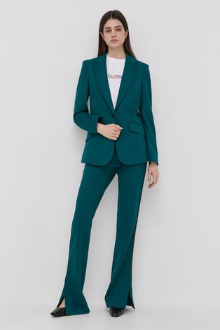 Sako Karl Lagerfeld zelená barva, jednořadá, hladká