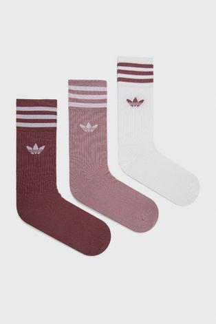 Ponožky adidas Originals (3-pack) ružová farba