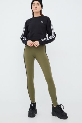 adidas Originals legging Trefoil Moments zöld, női, nyomott mintás