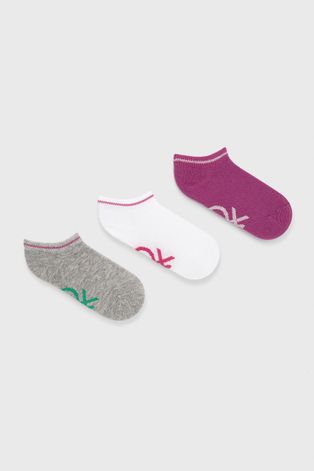 Παιδικές κάλτσες United Colors of Benetton (3-pack) χρώμα: ροζ