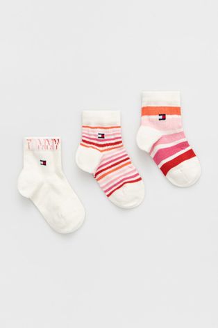 Дитячі шкарпетки Tommy Hilfiger колір рожевий