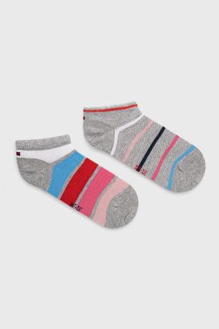 Dětské ponožky Tommy Hilfiger šedá barva