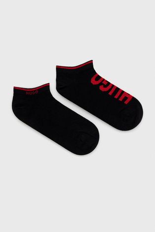 Κάλτσες HUGO ανδρικός, χρώμα: μαύρο
