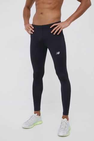 New Balance legginsy do biegania Accelerate męskie kolor czarny gładkie