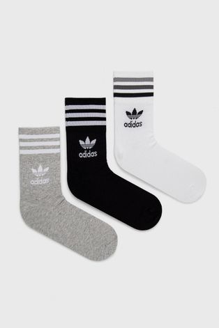 Κάλτσες adidas Originals (3-pack) χρώμα: άσπρο