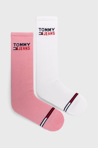 Чорапи Tommy Jeans в розово