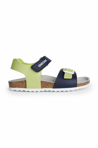 Dětské sandály Geox zelená barva