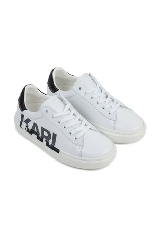 Dječje kožne cipele Karl Lagerfeld boja: bijela