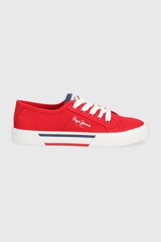 Παιδικά πάνινα παπούτσια Pepe Jeans χρώμα: κόκκινο