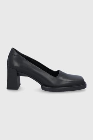 Шкіряні туфлі Vagabond Edwina колір чорний каблук блок