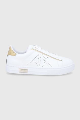 Armani Exchange buty skórzane kolor biały