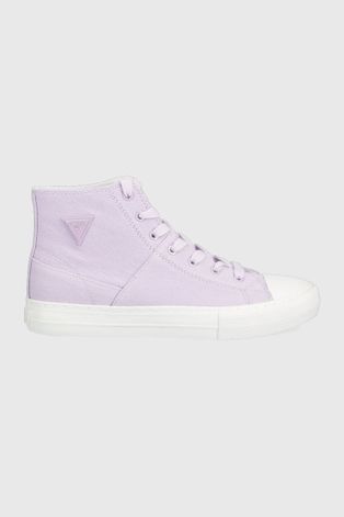 Πάνινα παπούτσια Guess Prinze χρώμα: μοβ