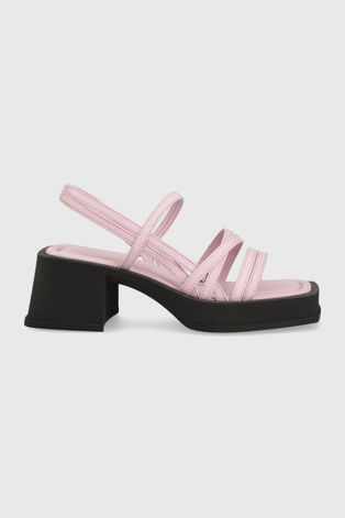 Kožené sandále Vagabond Hennie ružová farba