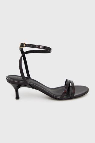 Kožené sandále Furla Code čierna farba