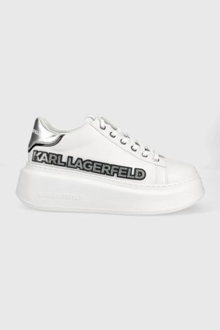 Kožená obuv Karl Lagerfeld Anakapri biela farba,