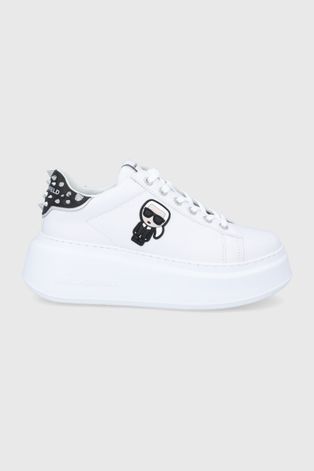 Δερμάτινα παπούτσια Karl Lagerfeld ANAKAPRI χρώμα: άσπρο