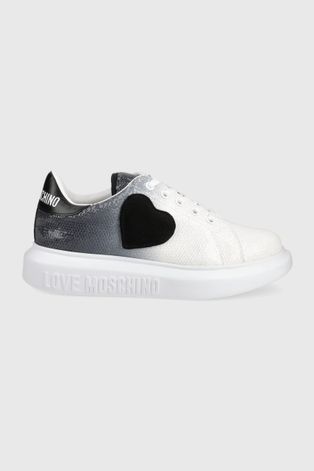 Topánky Love Moschino biela farba,