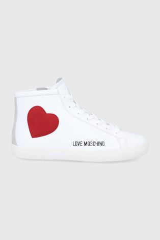 Kožne tenisice Love Moschino za žene, boja: bijela