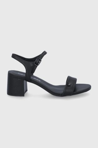 Шкіряні сандалі Calvin Klein Jeans колір чорний