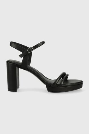 Шкіряні сандалі Calvin Klein колір чорний