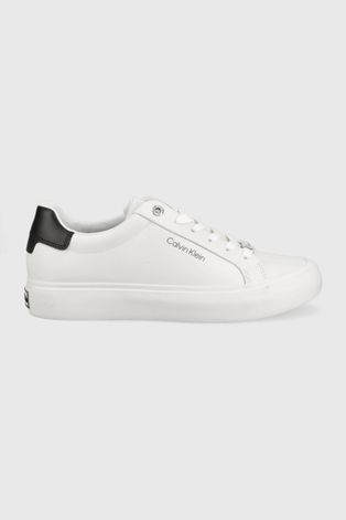 Calvin Klein buty skórzane kolor biały