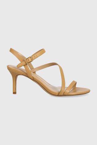 Kožené sandále Lauren Ralph Lauren Landyn béžová farba
