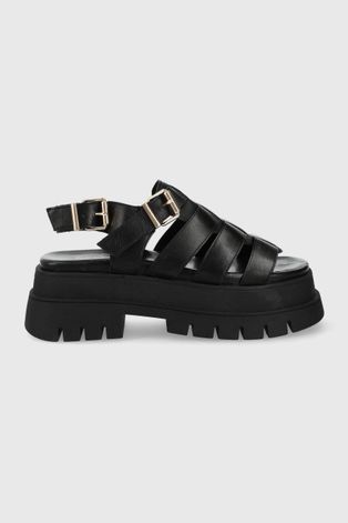 Kožne sandale Aldo Velma za žene, boja: crna, s platformom