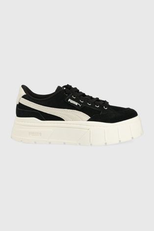 Σουέτ αθλητικά παπούτσια Puma Mayze Stack Dc5 Wns χρώμα: μαύρο