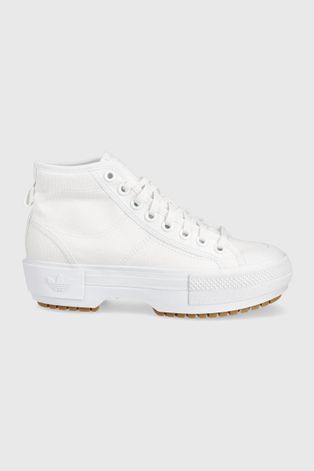 Πάνινα παπούτσια adidas Originals Nizza γυναικεία, χρώμα: άσπρο