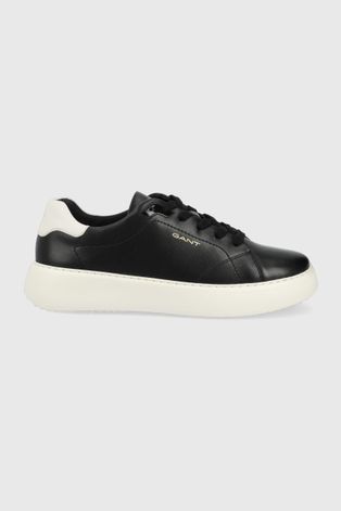 Δερμάτινα αθλητικά παπούτσια Gant Custly χρώμα: μαύρο