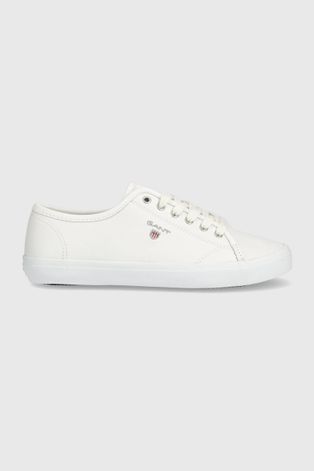 Δερμάτινα ελαφριά παπούτσια Gant Pillox χρώμα: άσπρο